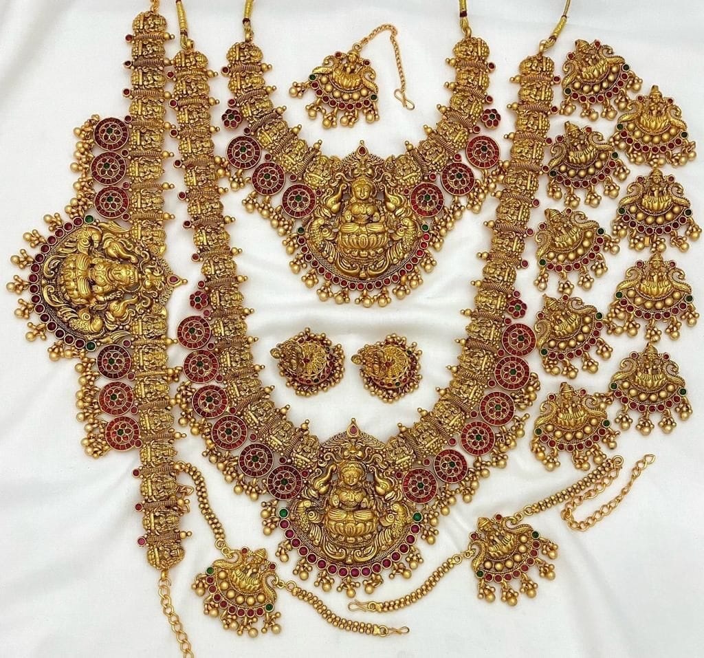Matte Finish South Indian Bridal Sets - SHJ1076