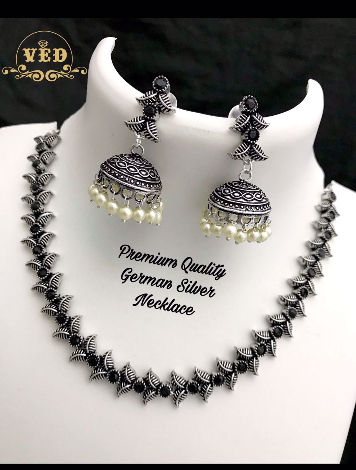 Elegant German Silver Neck Set - SHJ1107