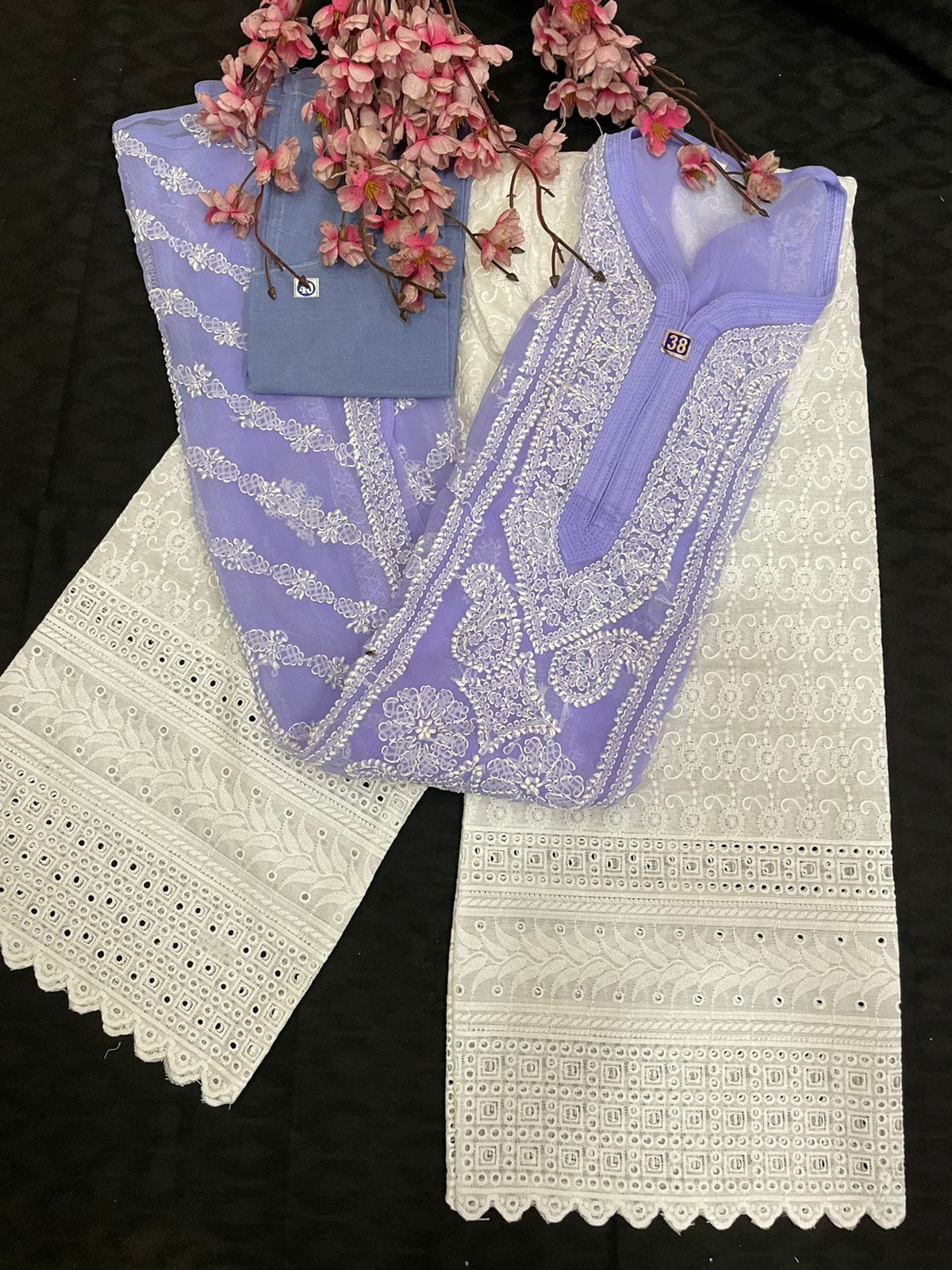 Lucknowi Chikankari Fancy Kurta Sets for Women-SHKS1039