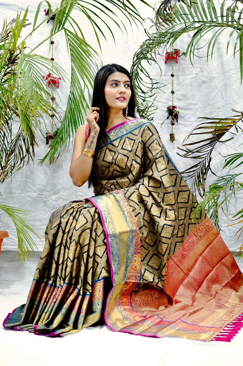 Handloom Kanchivaram Katan Silk Sarees-SH1008