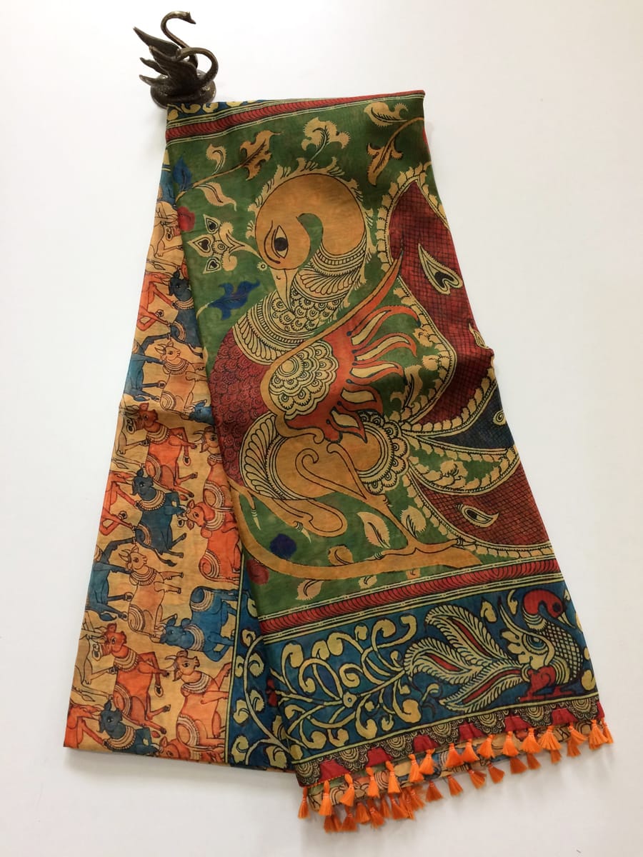 Digital Kalamkari Cotton Sarees - SH0603