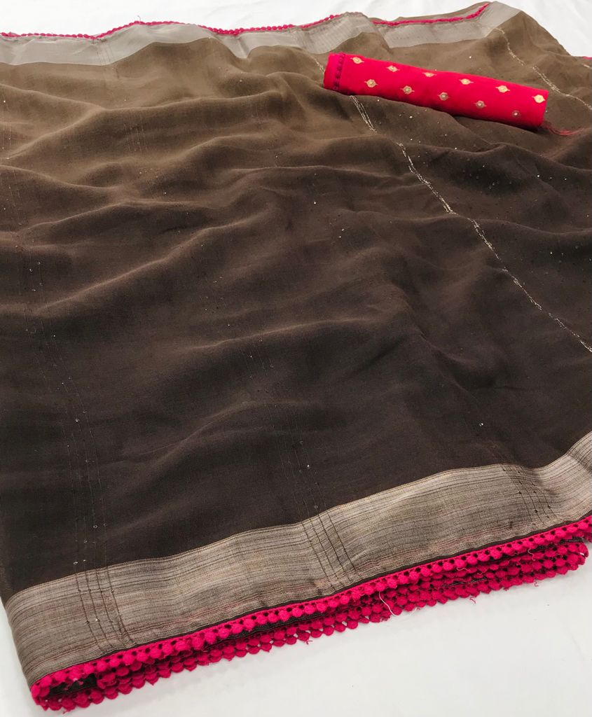 Ethnic Linen Silk Saree-SH0565