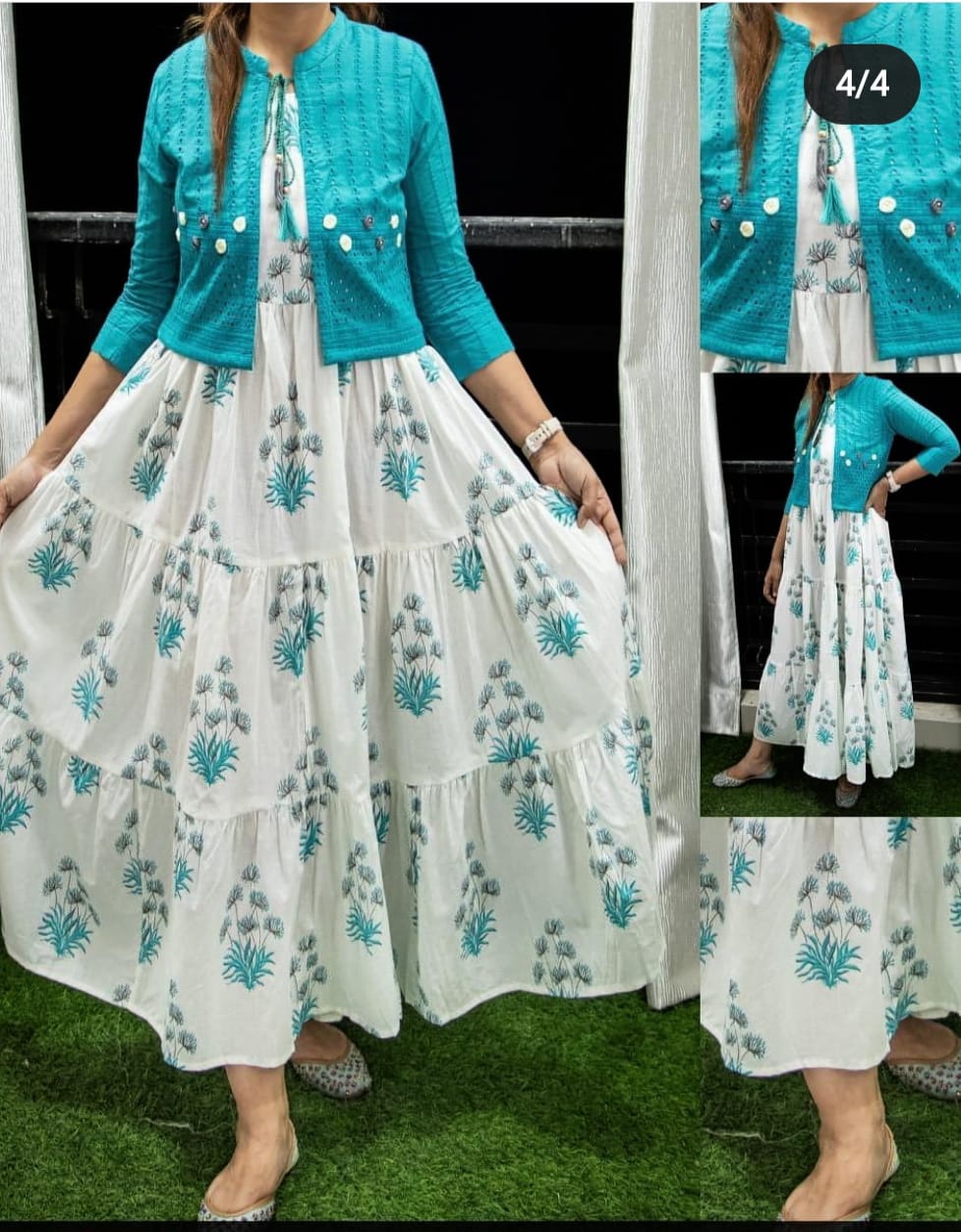 Premium Rayon Gown With Jacket for Women-SHK1127