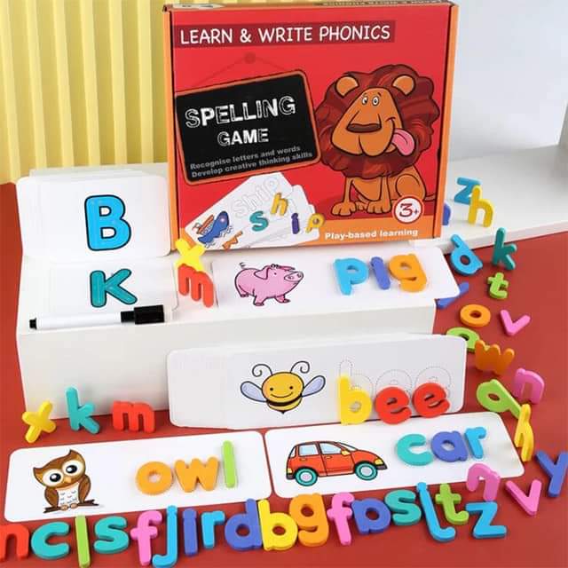 Wooden learn and write phonics Spelling Game for Kids-SHTM1003