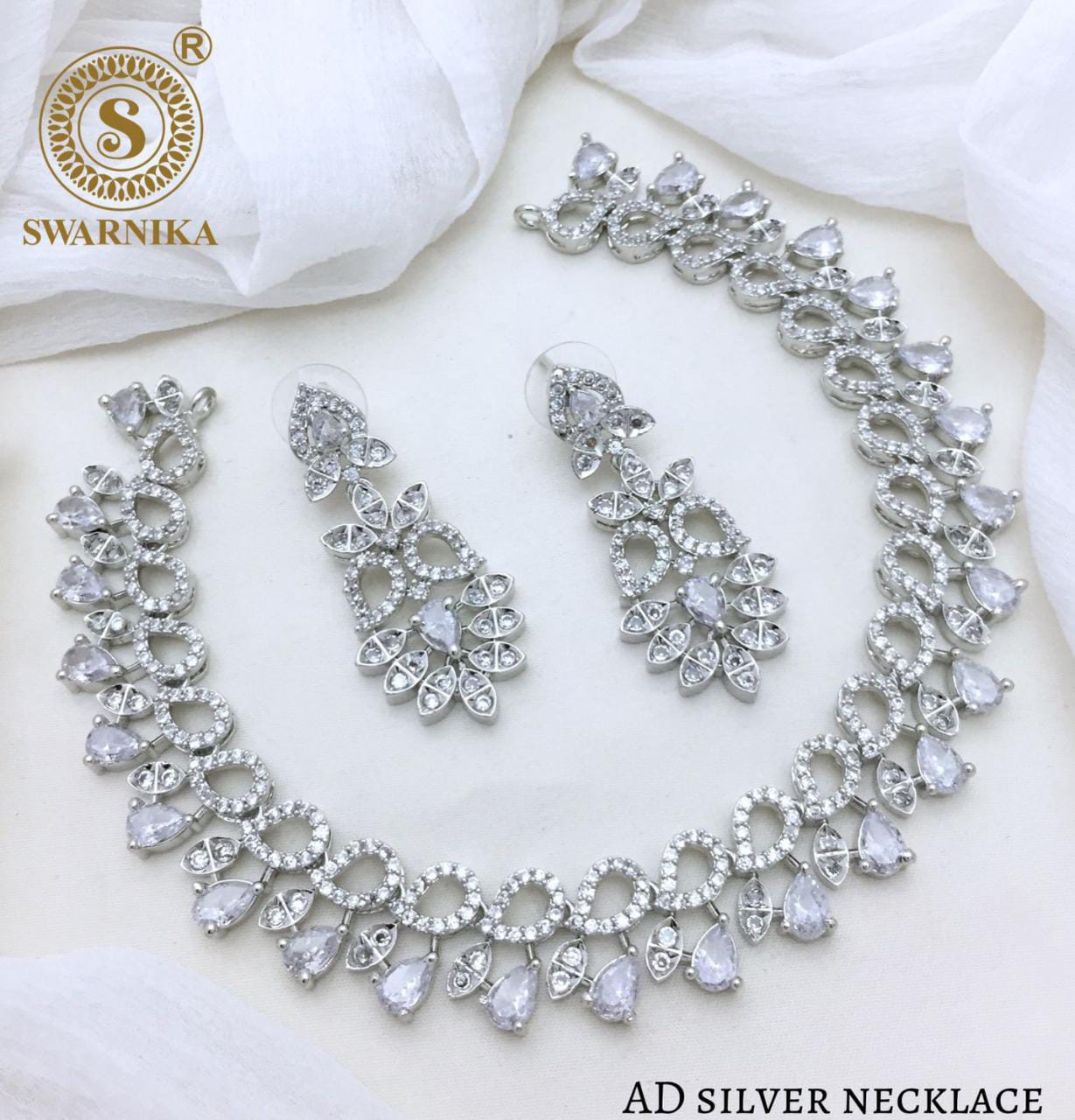Trendy Silver Neck Set- SHJ1066