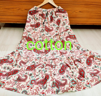 Women's Rayon/Cotton Printed Ethnic Skirt-SHBW1088