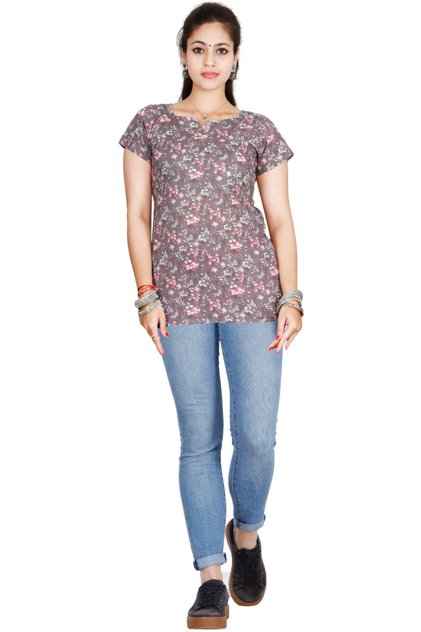 Women's Printed Cotton Stylish Tunics-SHTU1065