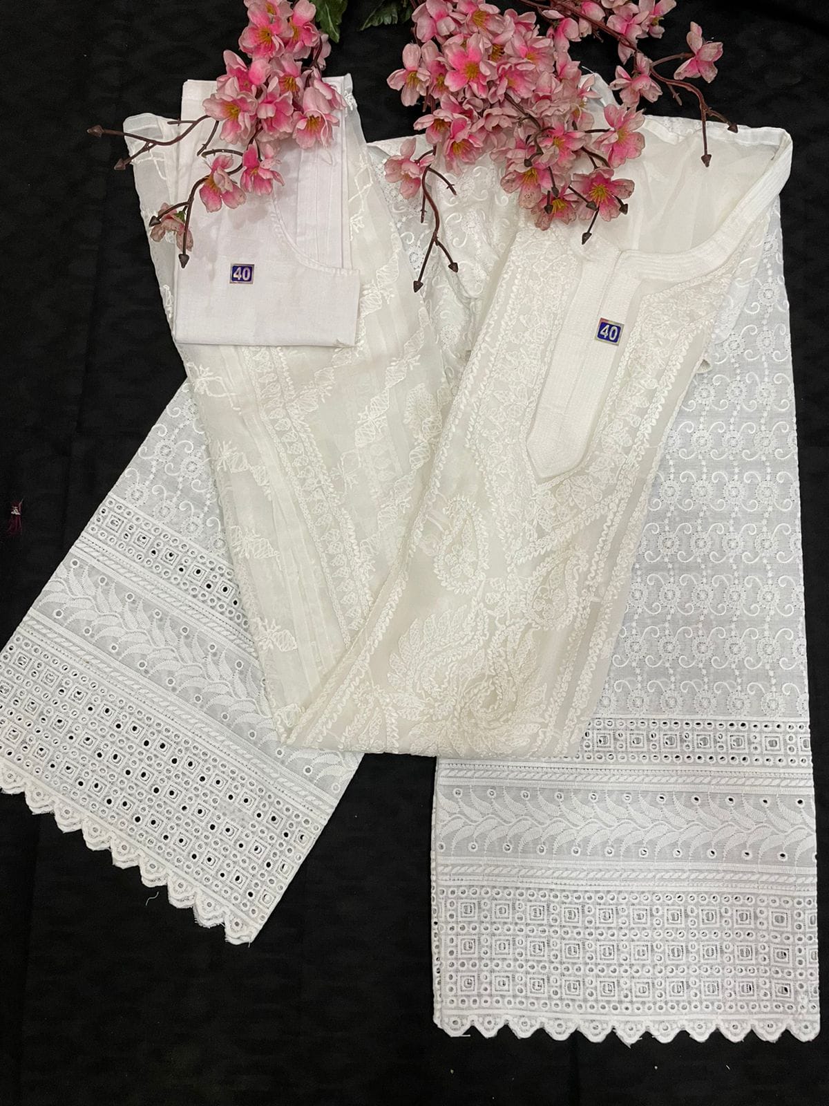 Lucknowi Chikankari Fancy Kurta Sets for Women-SHKS1039