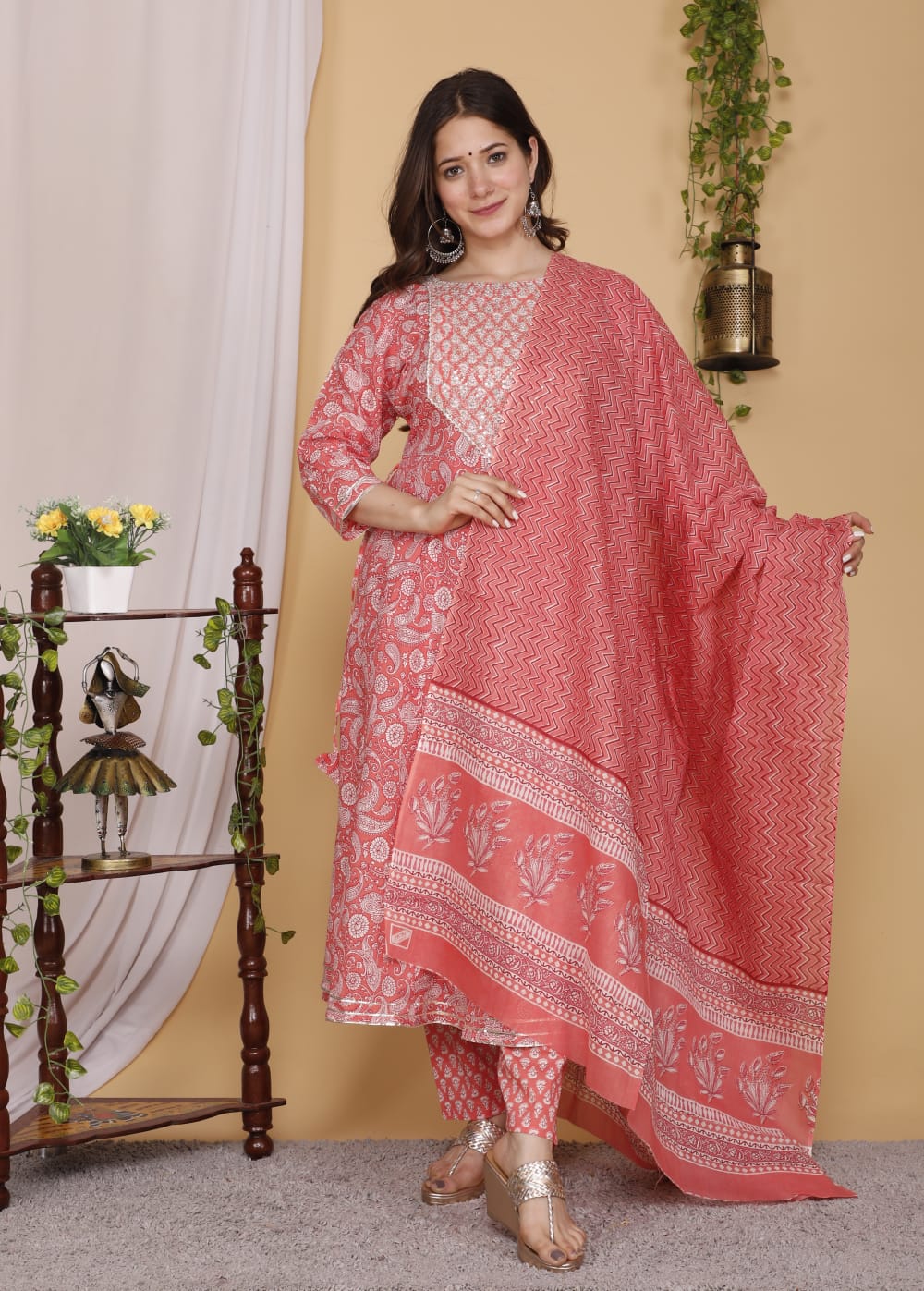 Premium Cotton Kurta Sets for Women-SHKS1148