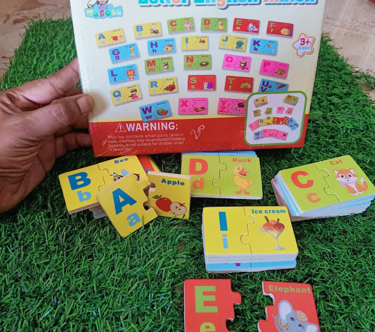 Wooden English Letter Matching Jigsaw Puzzle for Kids - SHTM1051