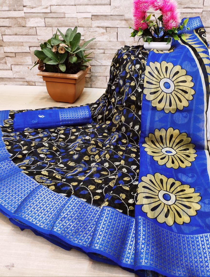 Soft Cotton Kalamkari Saree Collections-SH0589