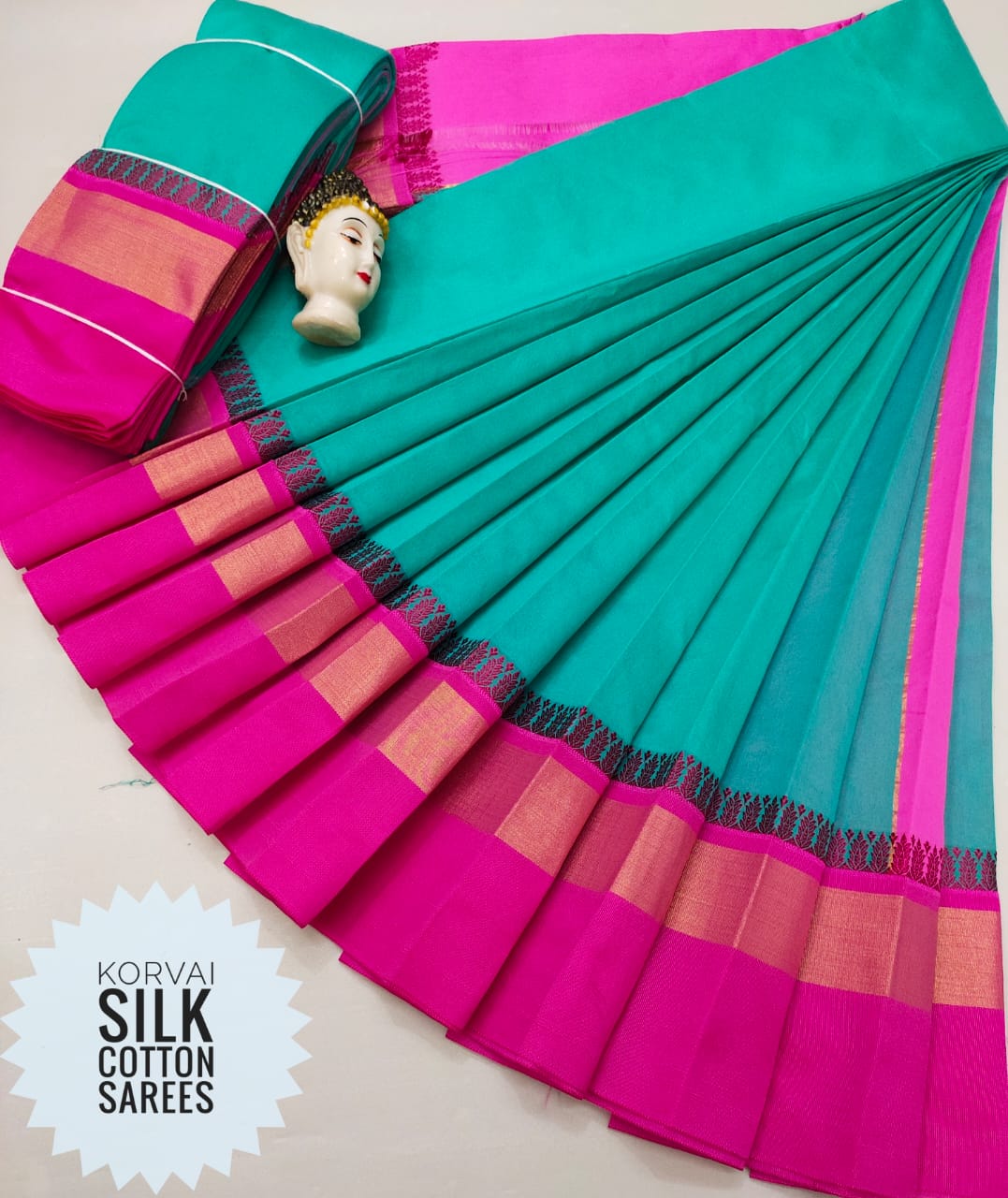 Korvai Silk Cotton Saree-SH0561