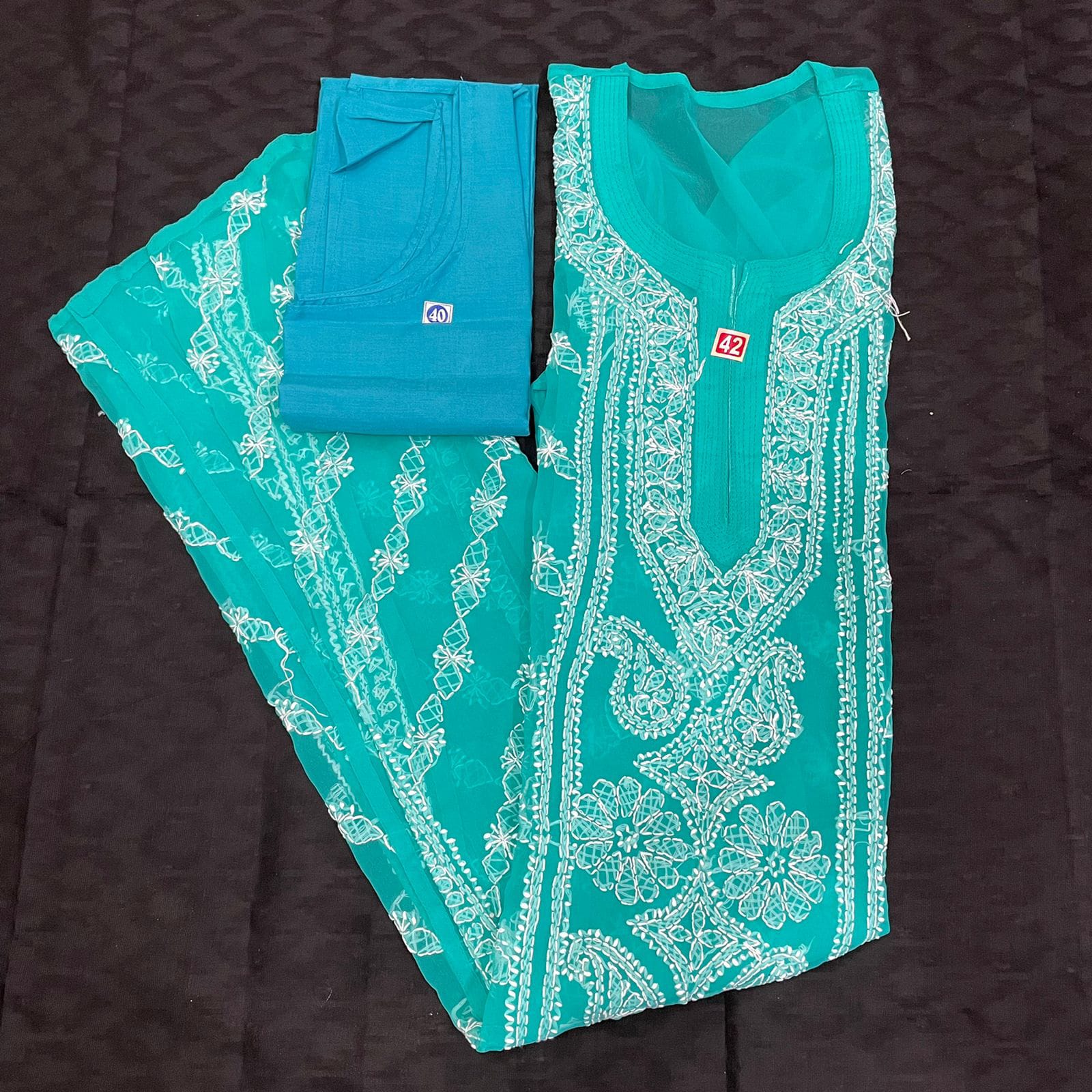 Lucknowi Chikankari Fancy Kurta-SHK1093