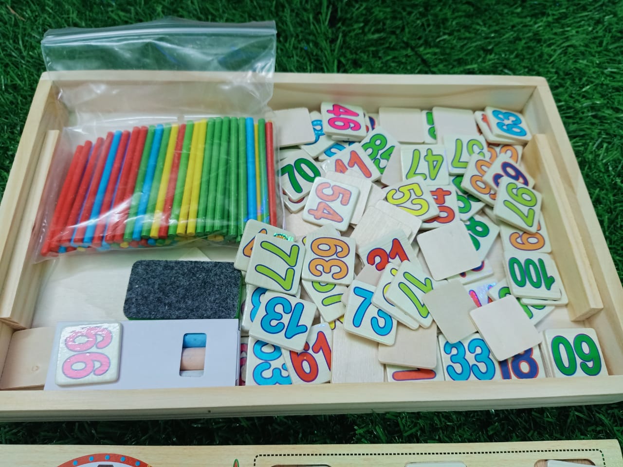 Wooden Computation Operation Study Box for Basic Math Calculations for Kids, Multicolor - SHTM1014