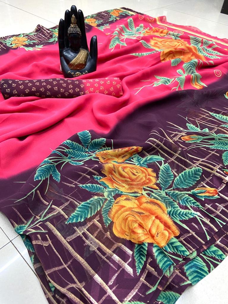 Daily Wear Georgette Sarees-SH1006