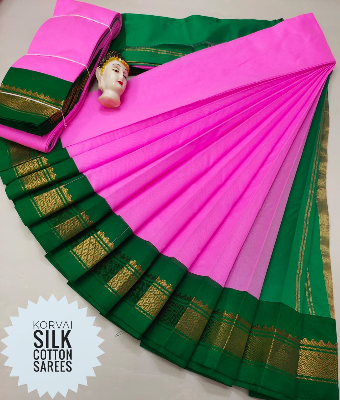 Korvai Silk Cotton Saree-SH0561