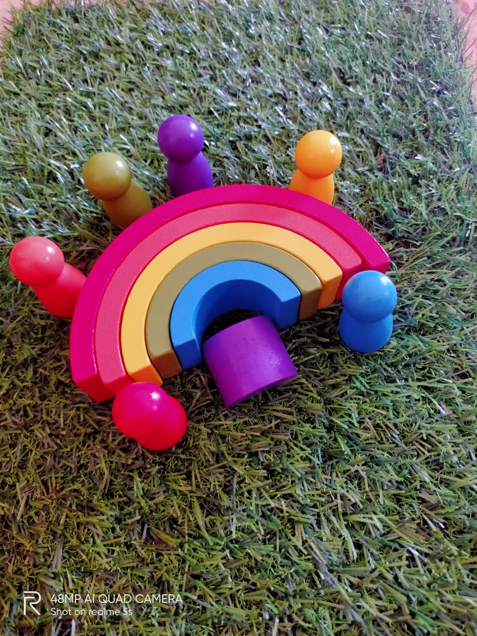 RAINBOW STACKER (7 PIECES) + PEG DOLLS (NATURAL) for Kids-SHTM1001