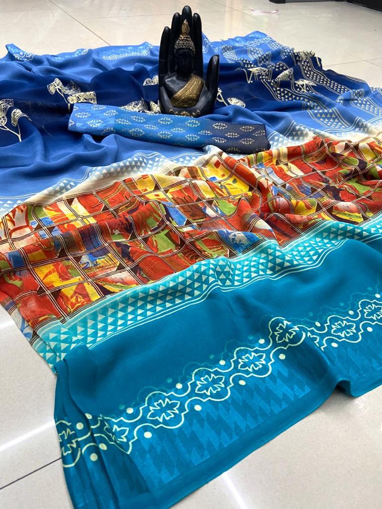 Daily Wear Georgette Sarees-SH1006