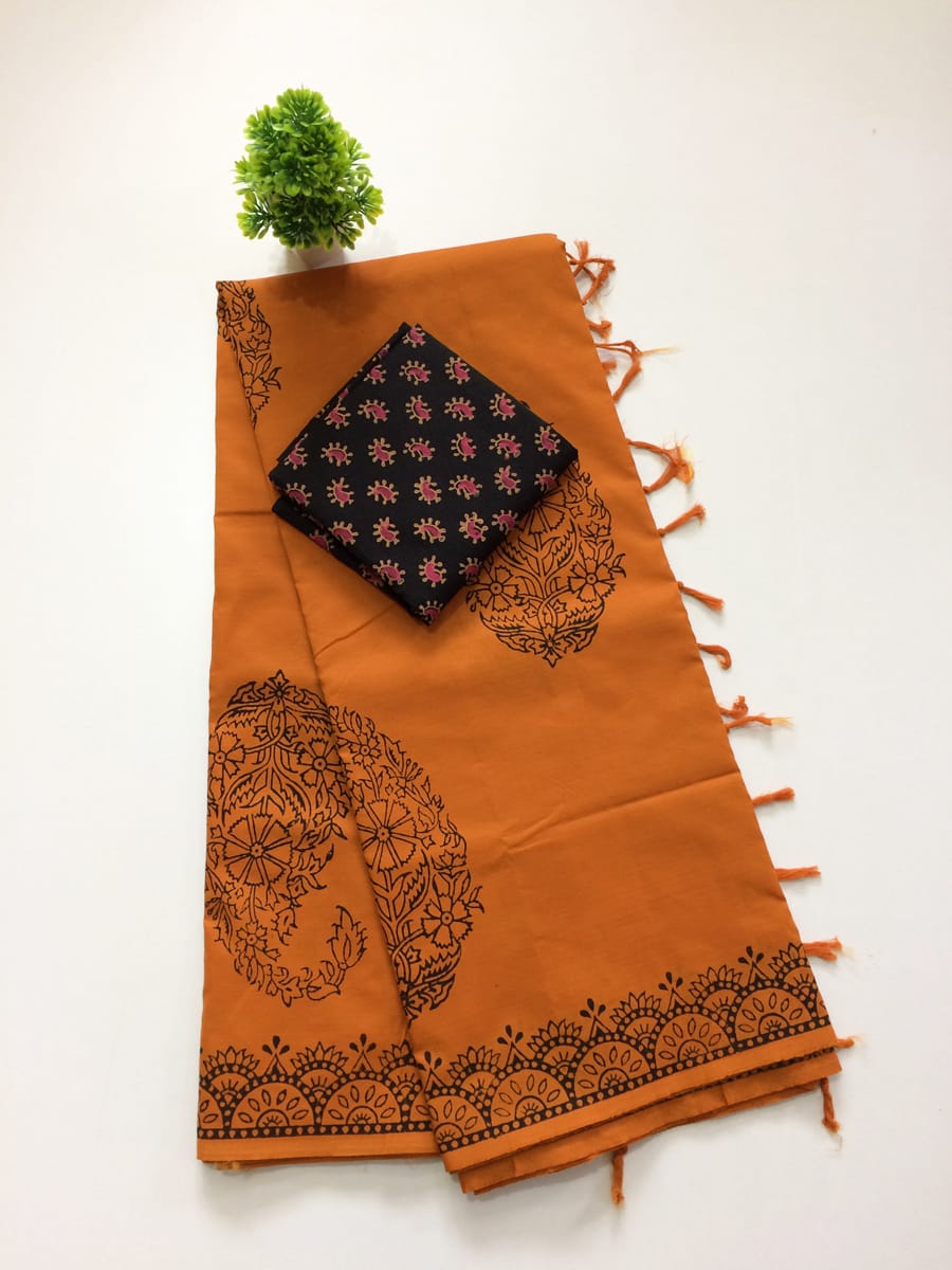 South Cotton sarees With Blouse Piece-SH0564