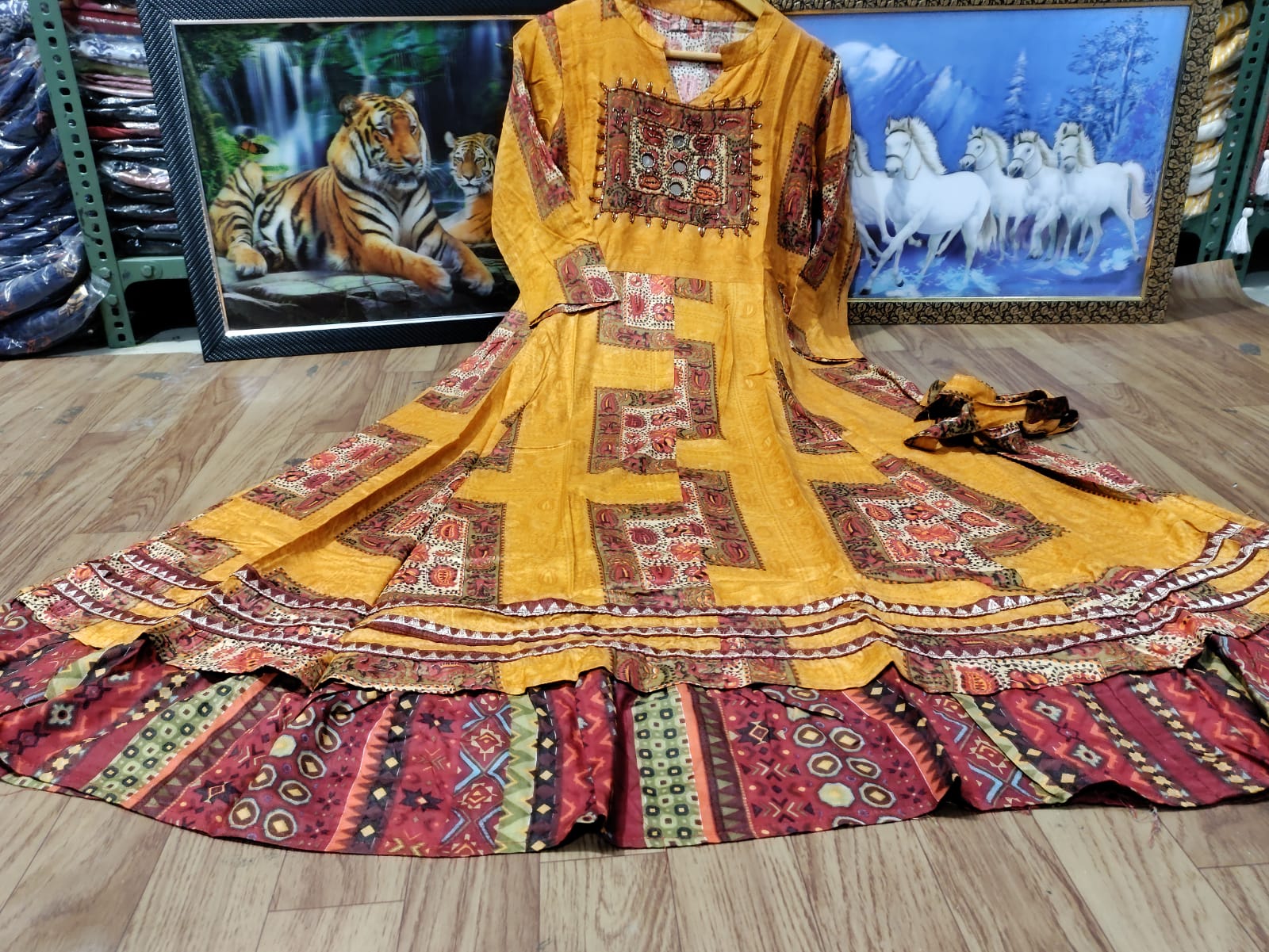 Ethnic Long Gown for Women-SHKS1057