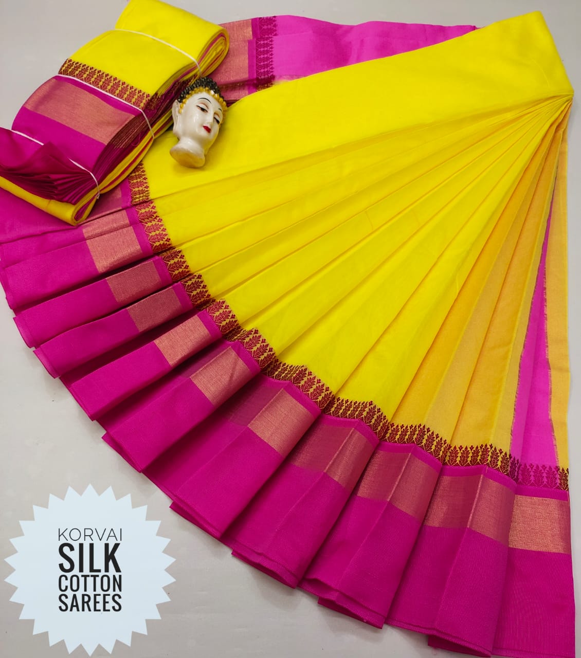 Korvai Silk Cotton Saree-SH0561