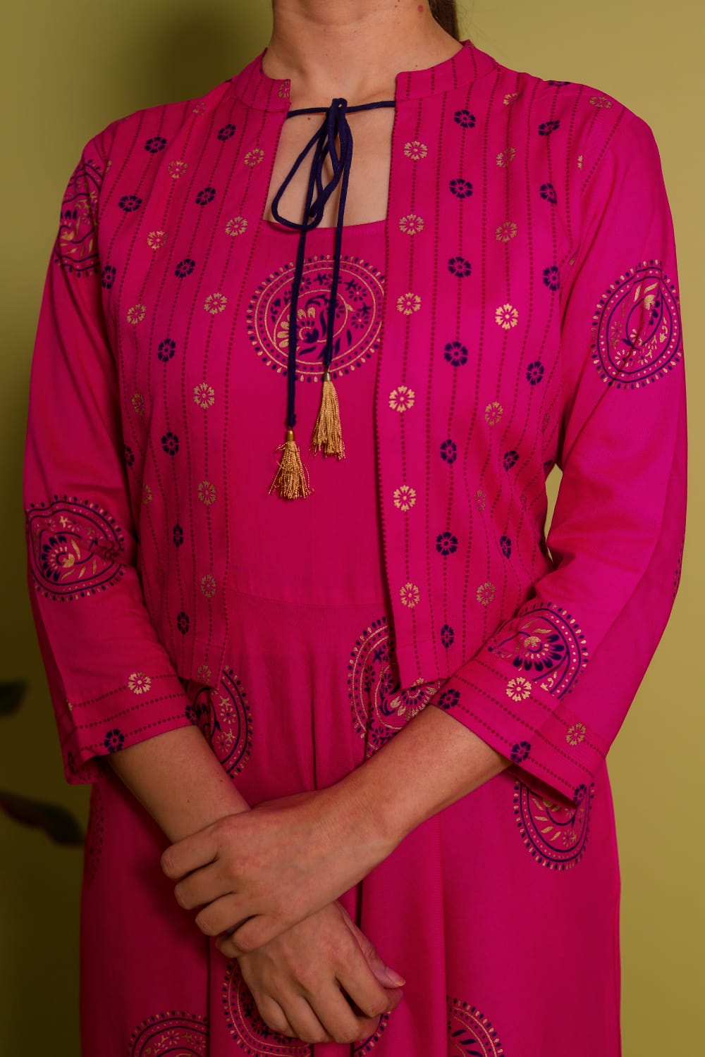 Beautiful Rayon Gown with Jacket for Women-SHK1131