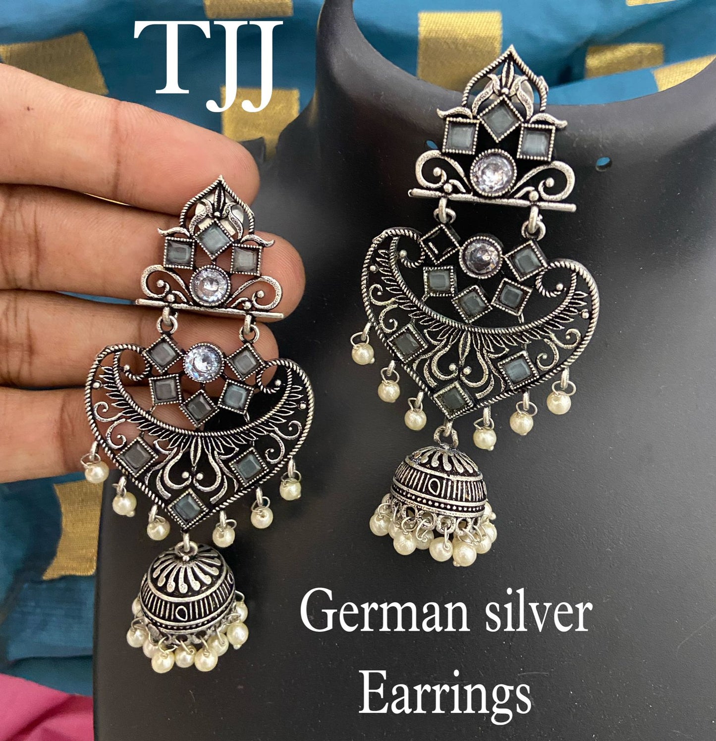 Trendy German Silver Earrings - SHJ1100
