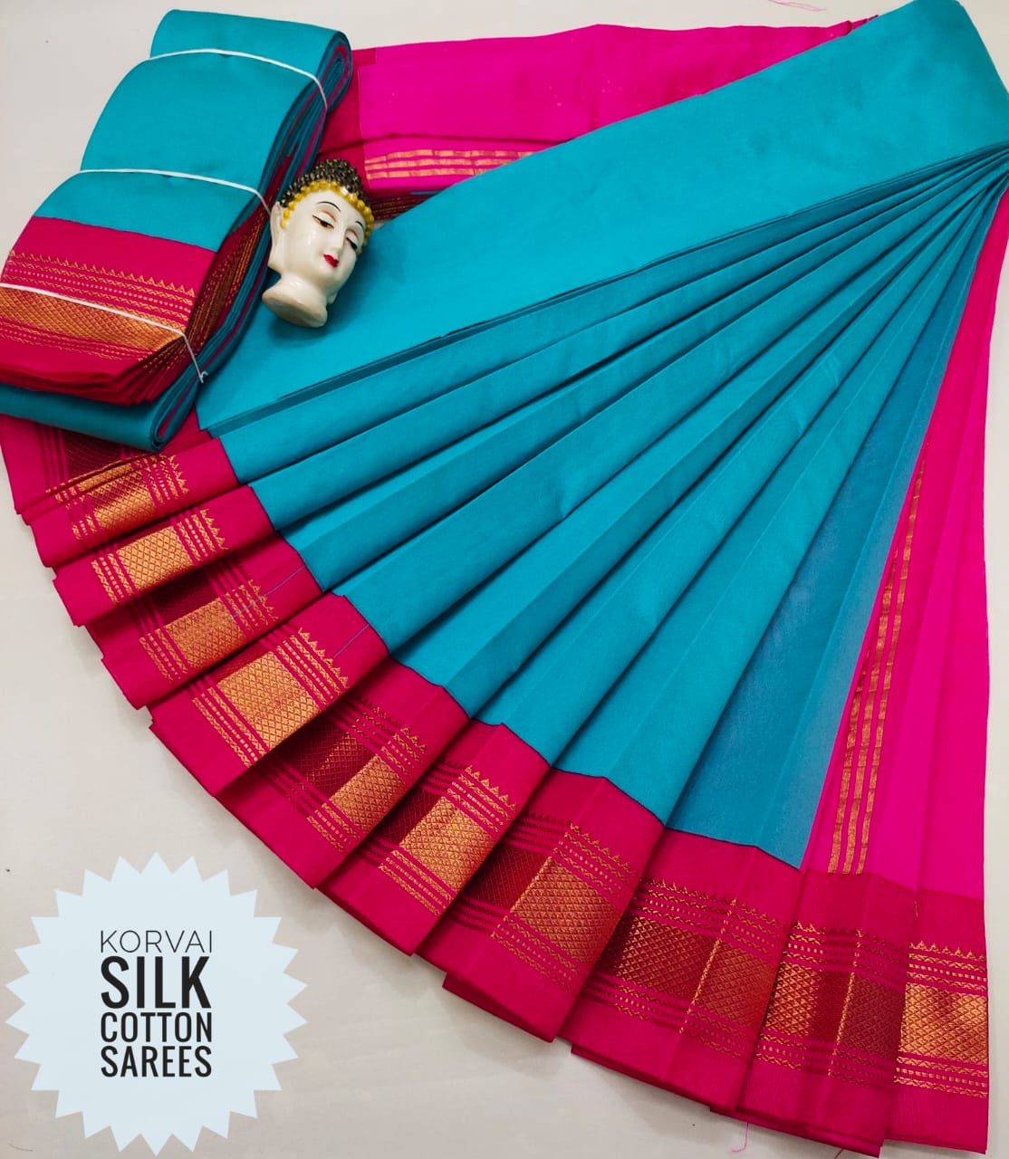 Korvai Silk Cotton Saree-SH0561