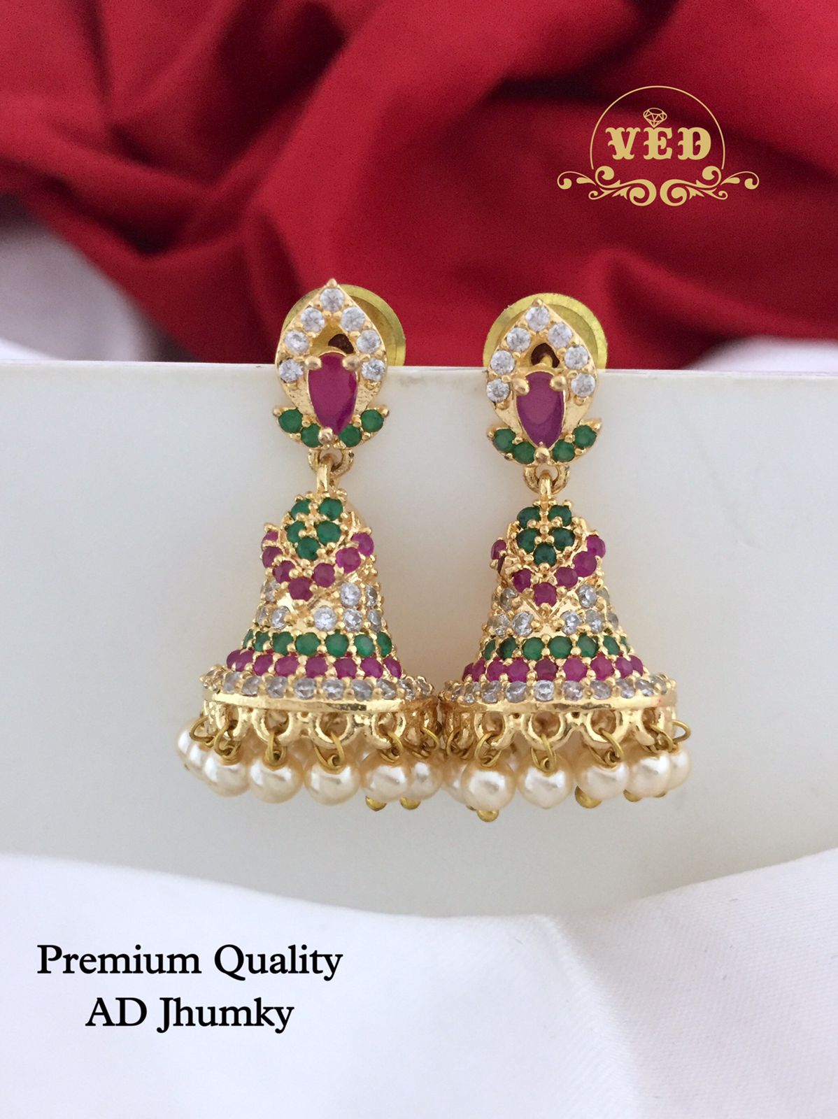 Premium Quality AD Jhumky - SHJ1052