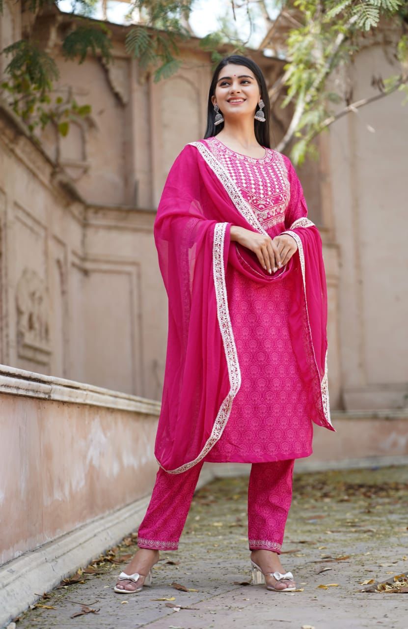 Amazing Rayon Kurta Sets for Women-SHKS1124