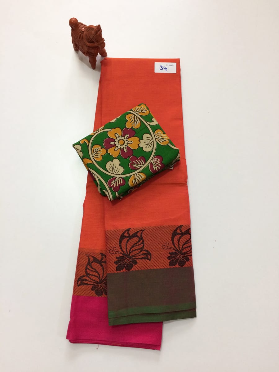 Elegant Chettinad Cotton Sarees - SH0602