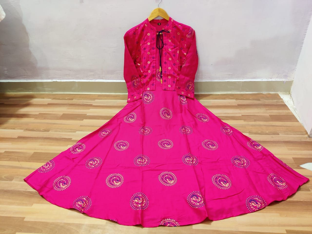 Beautiful Rayon Gown with Jacket for Women-SHK1131