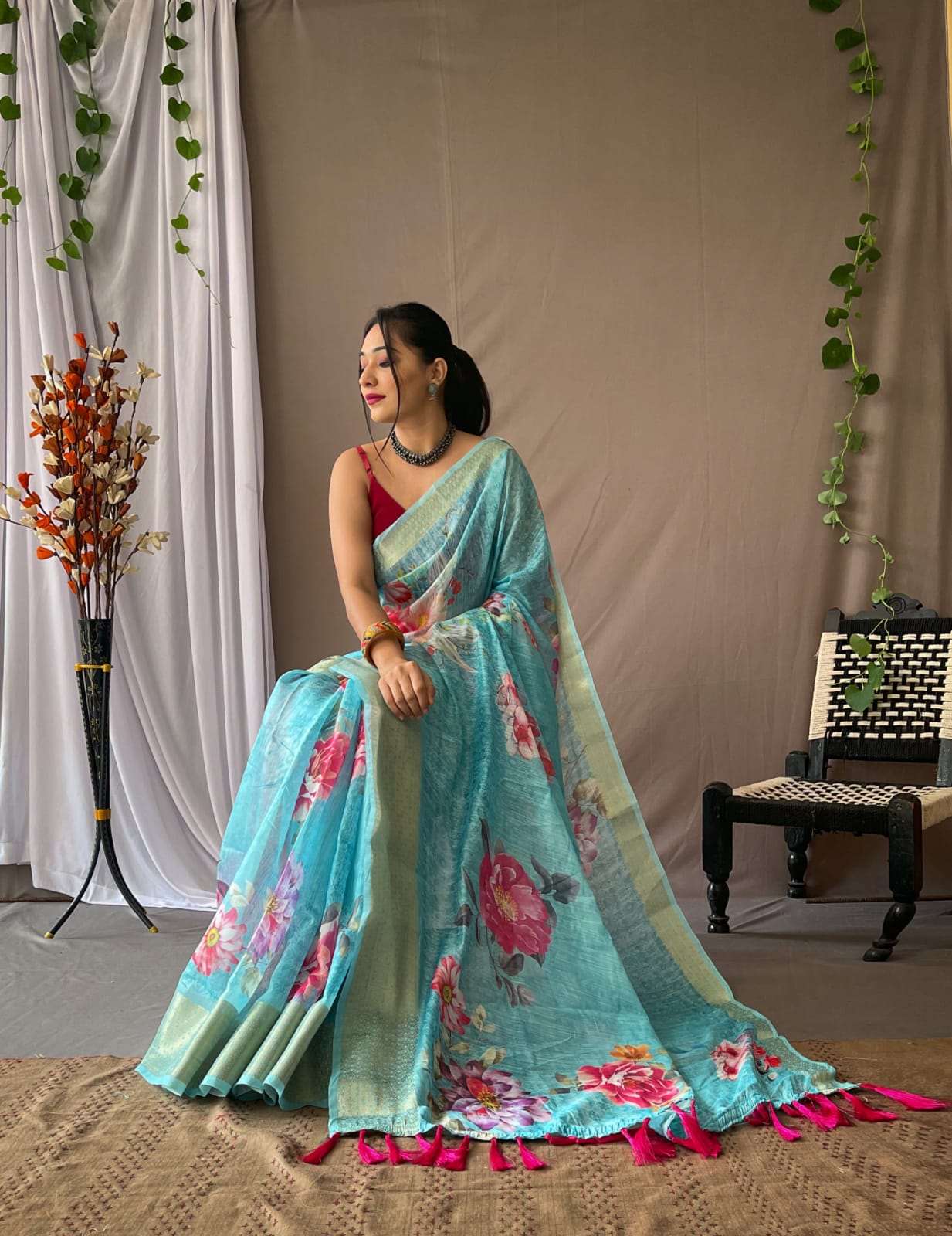 Classic Linen Sarees-SH1000