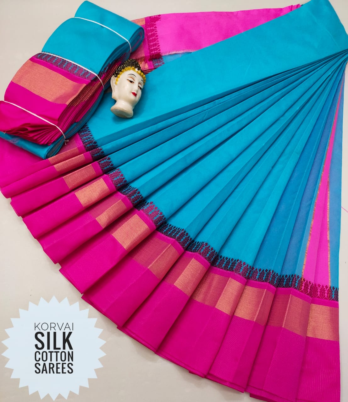 Korvai Silk Cotton Saree-SH0561
