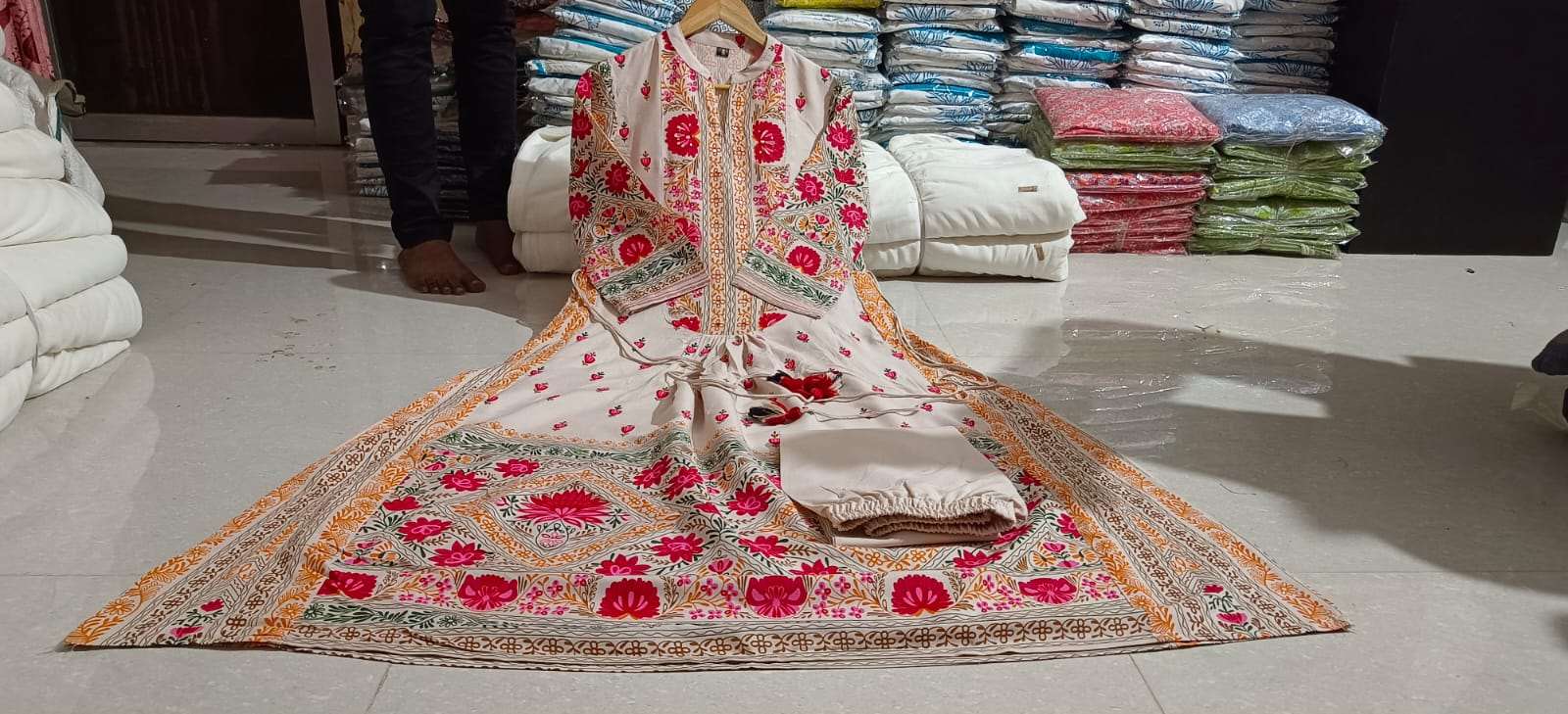 Awesome Rayon Gown with Pant for Women-SHKS1112
