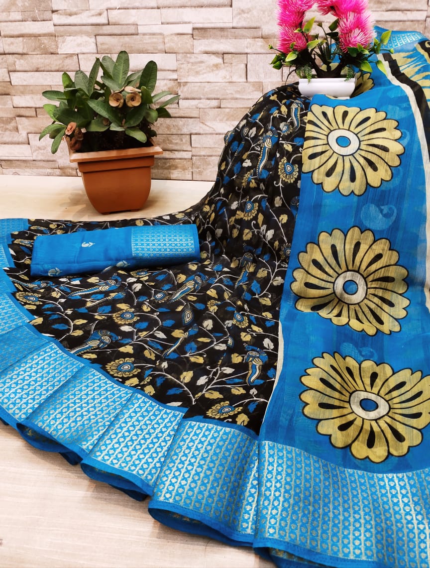 Soft Cotton Kalamkari Saree Collections-SH0589