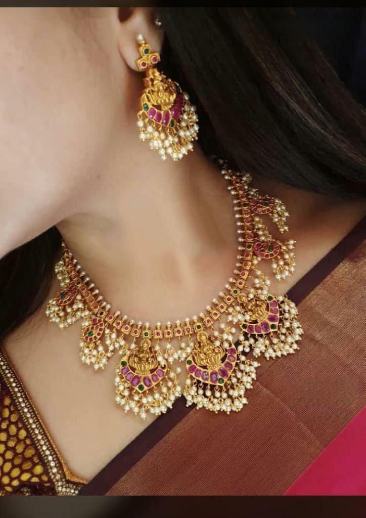 Traditional Temple Jewelry Neck Set- SHJ1092
