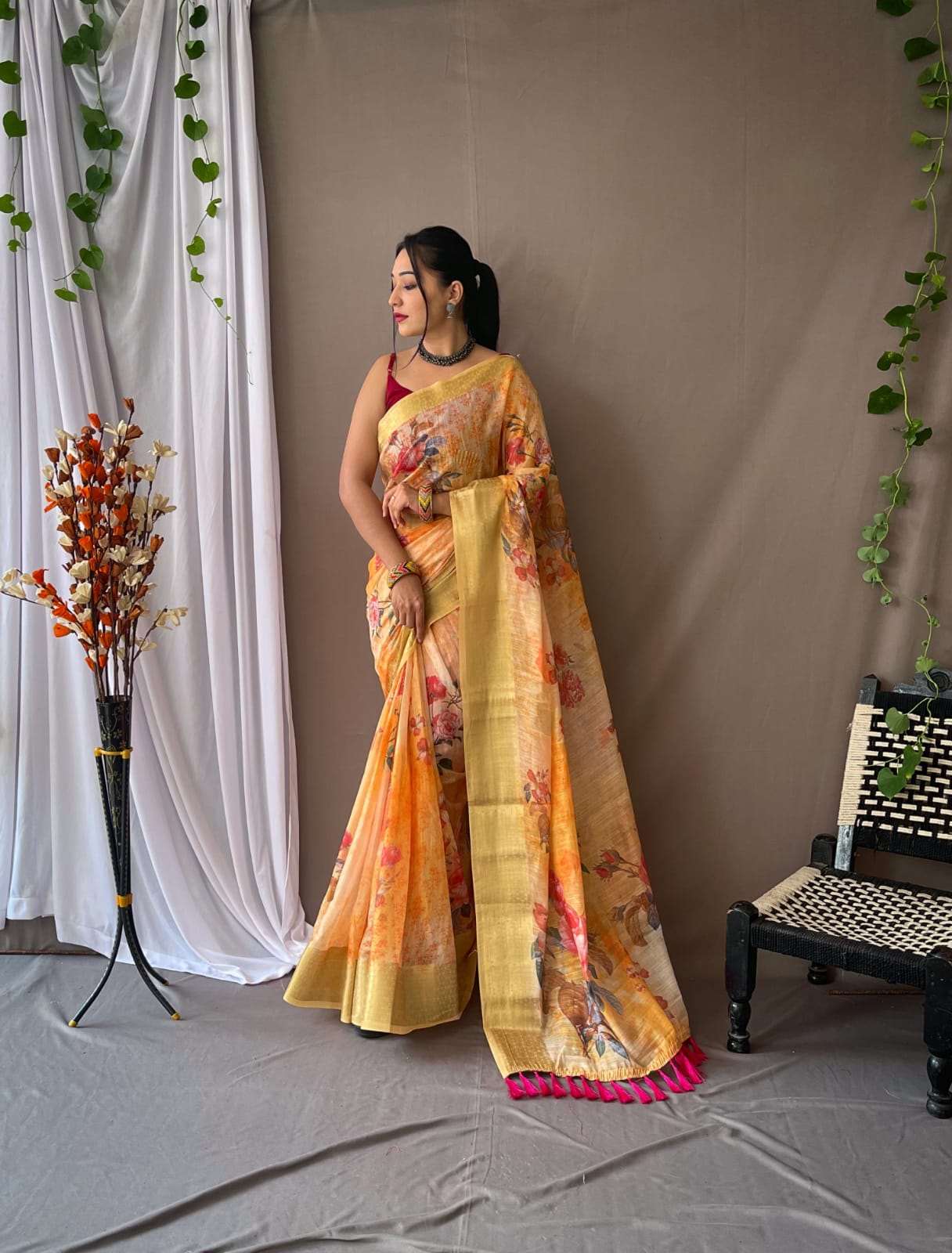 Classic Linen Sarees-SH1000
