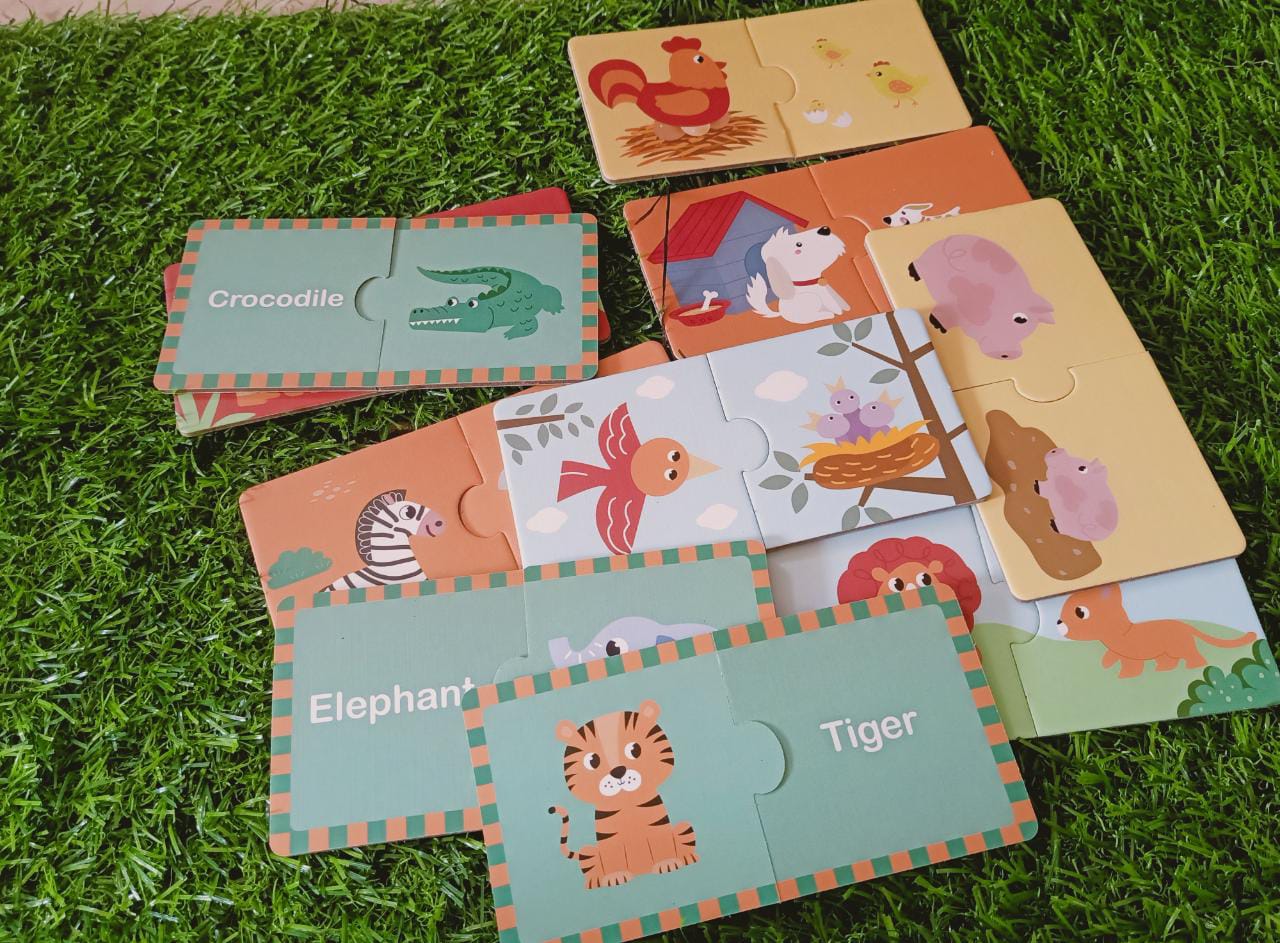 My First Learning Puzzle - Animal and Parent, Multi Color for Kids-SHTM1073