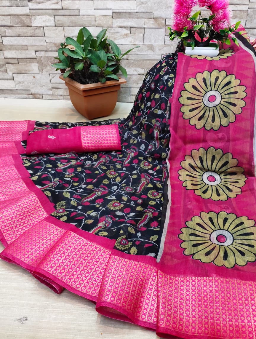 Soft Cotton Kalamkari Saree Collections-SH0589