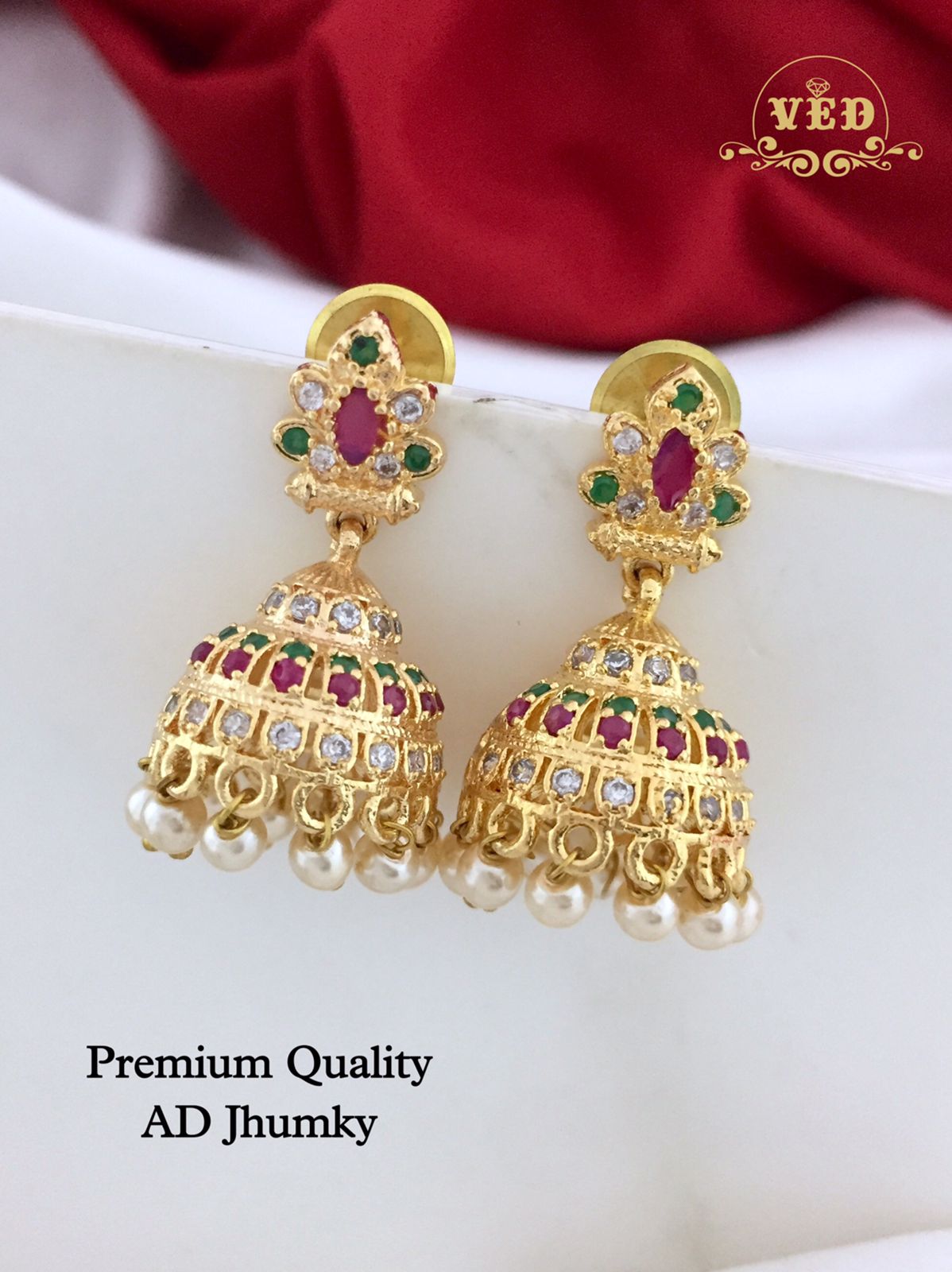 Premium Quality AD Jhumky - SHJ1050