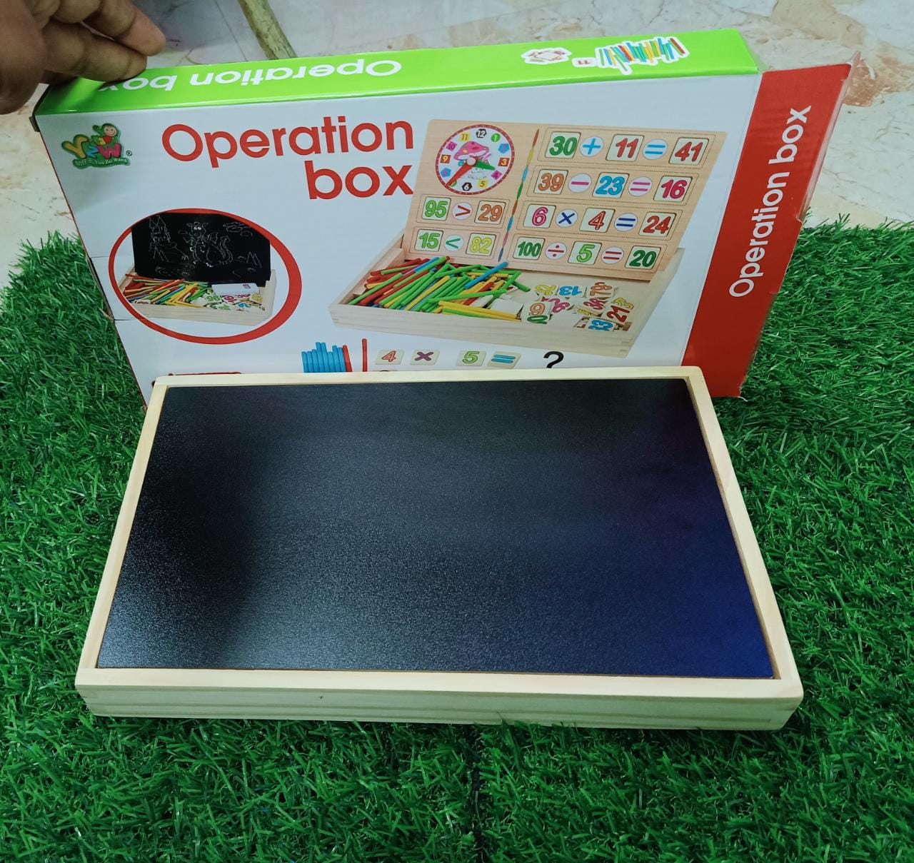 Wooden Computation Operation Study Box for Basic Math Calculations for Kids, Multicolor - SHTM1014