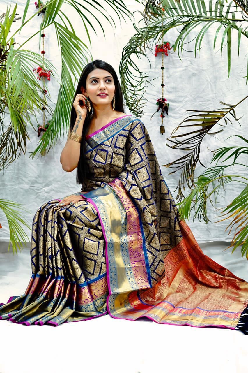 Handloom Kanchivaram Katan Silk Sarees-SH1008