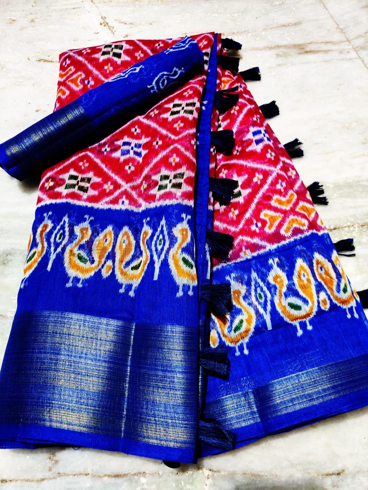 Soft Linen Cotton Slub Sarees-SH1007