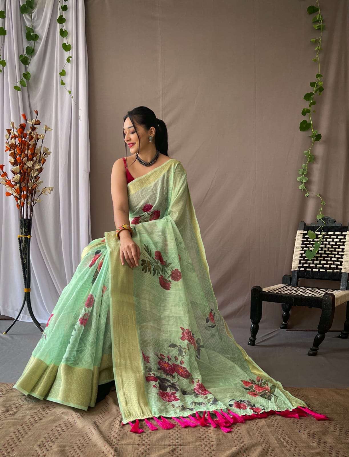 Classic Linen Sarees-SH1000