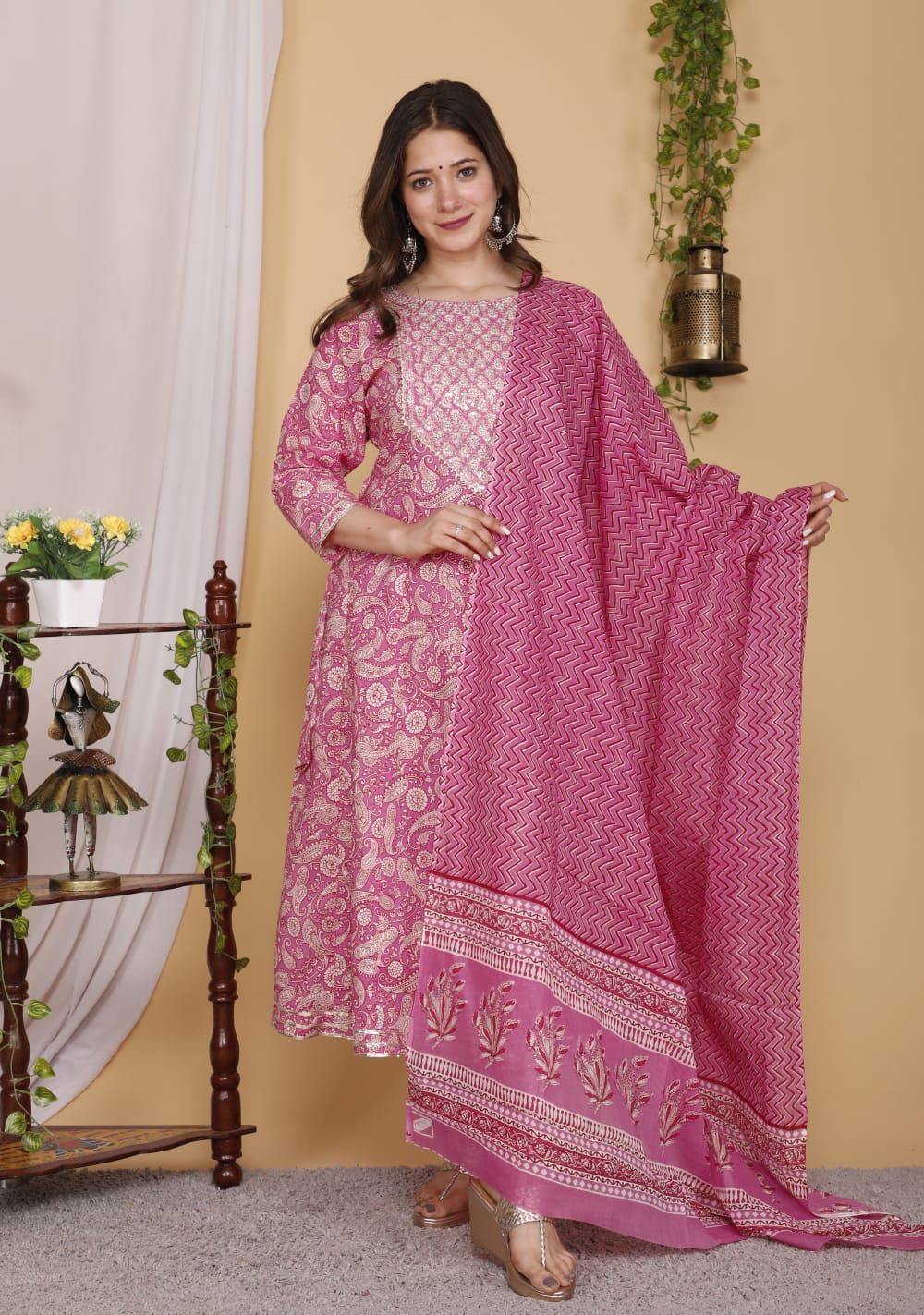 Premium Cotton Kurta Sets for Women-SHKS1148