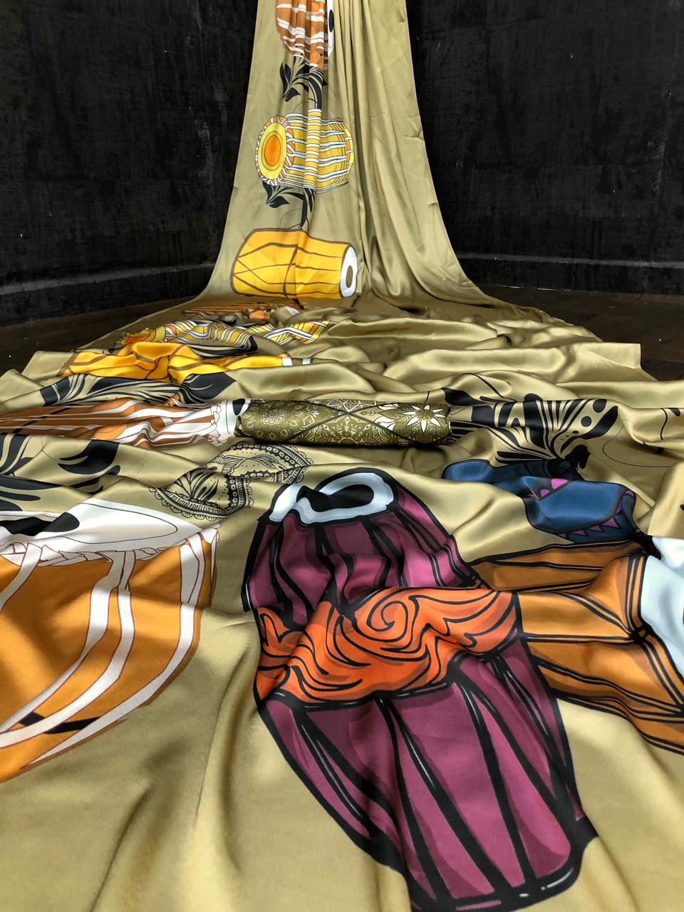 Beautiful Satin Saree Collections-SH0590