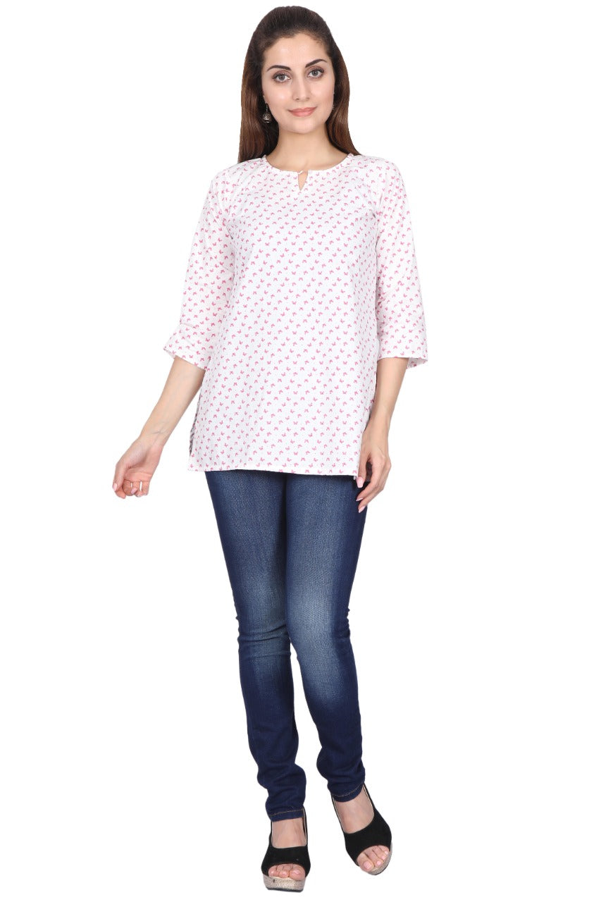 Women's Printed Cotton Stylish Tunics-SHTU1066