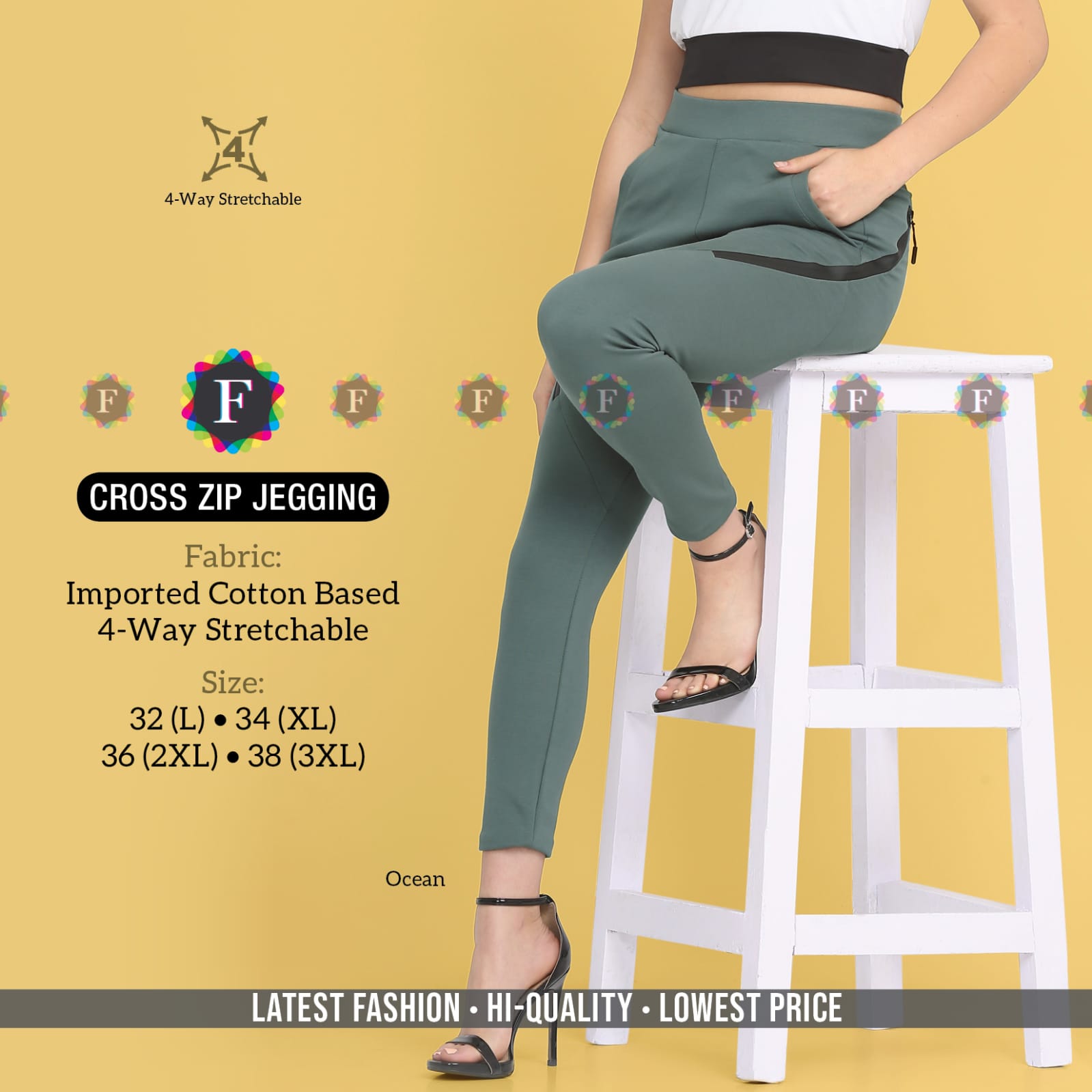 Stylish Cross Zip Jeggings -SHBW1090