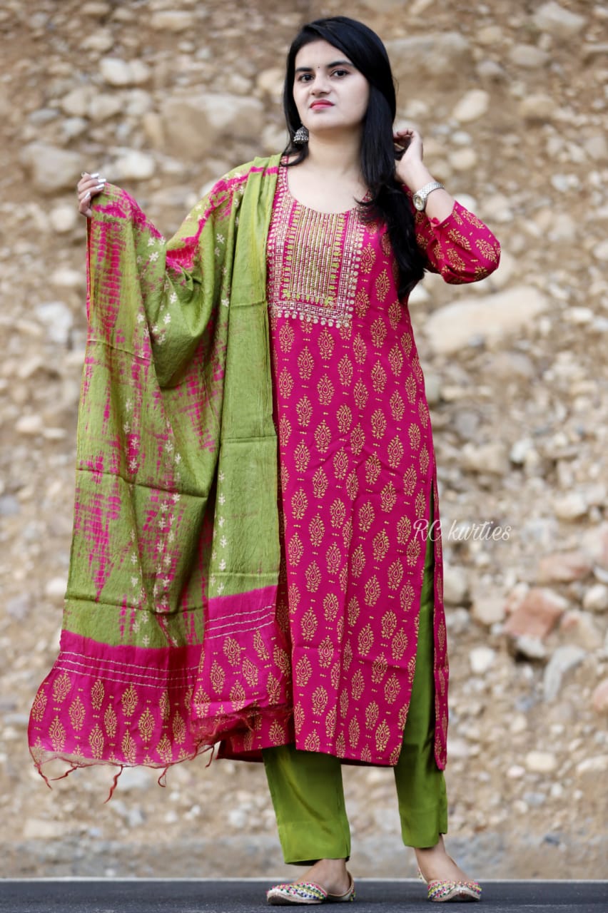 Beautiful Muslin Kurta set for Women-SHKS1044